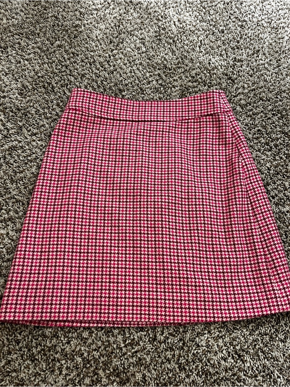J. Crew Pink Houndstooth A-Line Skirt